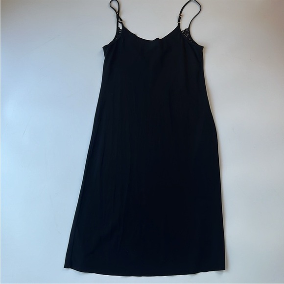 Commando Mini Cami V Neck Lace Slip Dress In Black - Picture 6 of 6